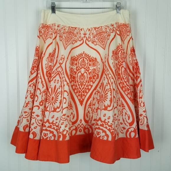 Edme & Esyllte Anthropologie Womens Paisley Wilderness Maze Skirt Size 8 Cotton - Picture 5 of 7